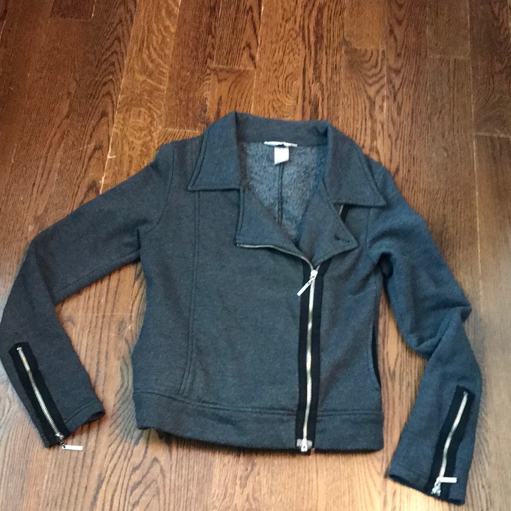 Grey sweatshirt jacket